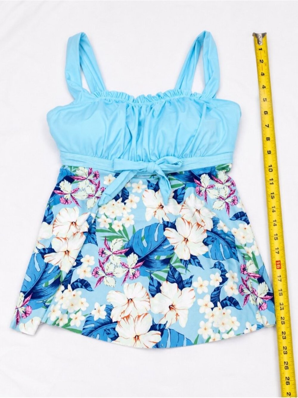 Blue Floral Tankini Swim Top - Women Swim - Picture 3 of 3